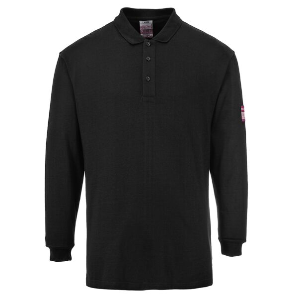 Flame Resistant Anti-Static Long Sleeve Polo Shirt Thumbnail