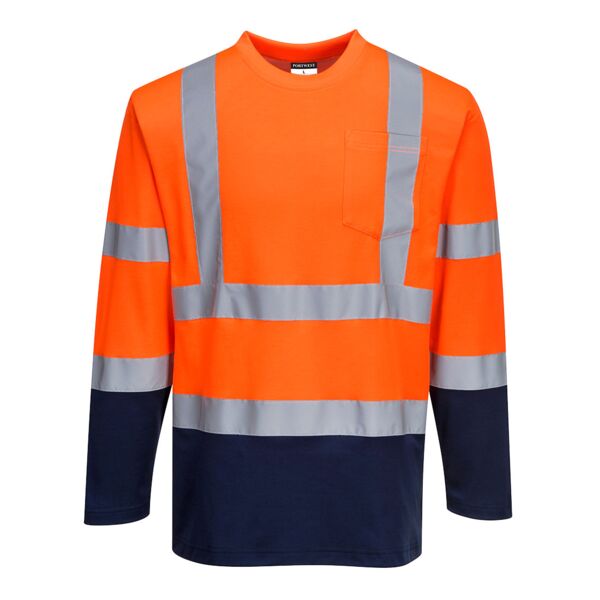Hi-Vis Cotton Comfort Contrast T-Shirt L/S  Thumbnail